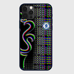 Чехол для iPhone 12 Pro Max Chelsea fc glitch, цвет: 3D-черный