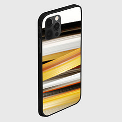 Чехол для iPhone 12 Pro Max Черные белые желтые полосы, цвет: 3D-черный — фото 2