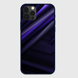 Чехол для iPhone 12 Pro Max Черный фиолетовый фон с абстракцией, цвет: 3D-черный