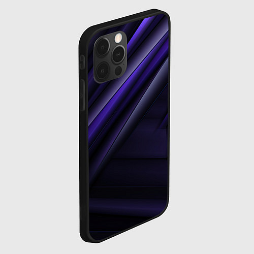 Чехол iPhone 12 Pro Max Черный фиолетовый фон с абстракцией / 3D-Черный – фото 2