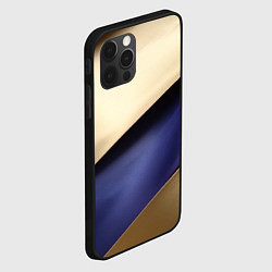 Чехол для iPhone 12 Pro Max Фиолетовая вставка на золотом фоне, цвет: 3D-черный — фото 2