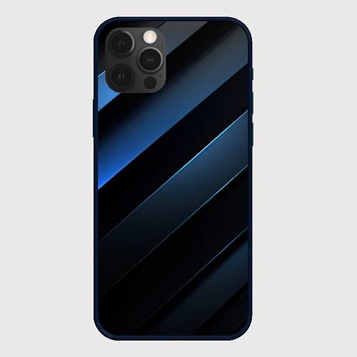 Чехол iPhone 12 Pro Max Синий хаос / 3D-Черный – фото 1