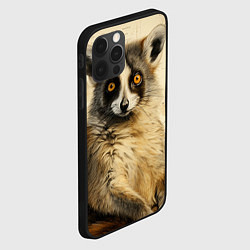 Чехол для iPhone 12 Pro Max Лемур в стиле диаграмм Давинчи, цвет: 3D-черный — фото 2