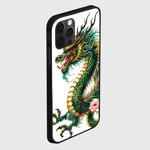 Чехол iPhone 12 Pro Max Японский дракон - ирезуми искусство / 3D-Черный – фото 2