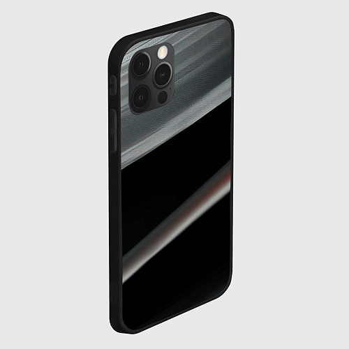 Чехол iPhone 12 Pro Max Black grey abstract / 3D-Черный – фото 2