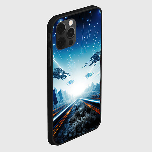Чехол iPhone 12 Pro Max Космическая абстракция / 3D-Черный – фото 2