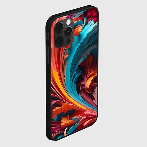 Чехол iPhone 12 Pro Max Красивый яркий узорчик / 3D-Черный – фото 2