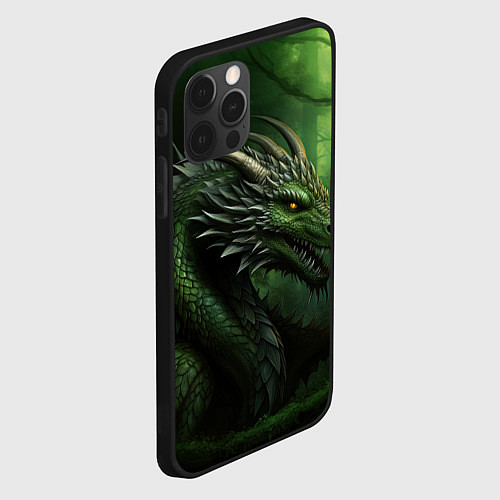 Чехол iPhone 12 Pro Max Зеленый дракон символ 2024 / 3D-Черный – фото 2