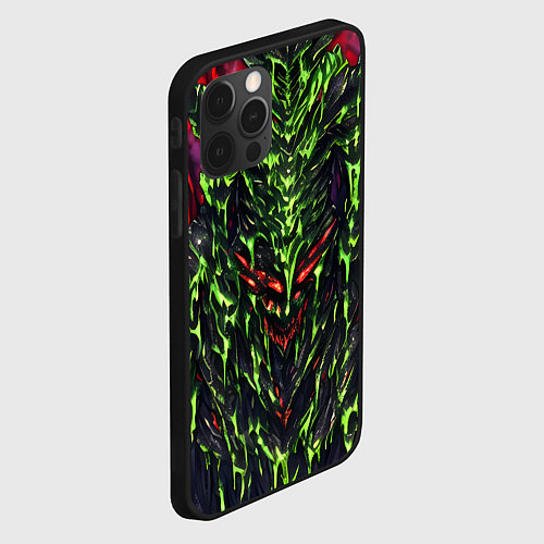 Чехол iPhone 12 Pro Max Green and red slime / 3D-Черный – фото 2