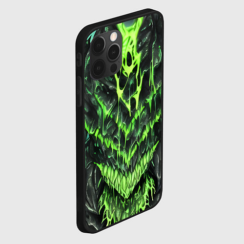 Чехол iPhone 12 Pro Max Green slime / 3D-Черный – фото 2