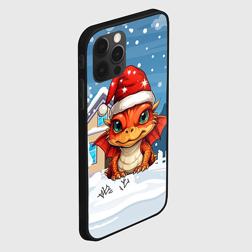 Чехол iPhone 12 Pro Max Новый год дракона 2024 / 3D-Черный – фото 2