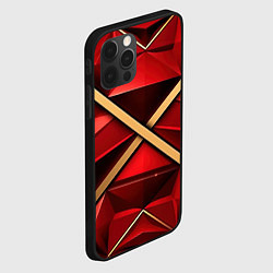 Чехол для iPhone 12 Pro Max Золотые ленты на красном фоне, цвет: 3D-черный — фото 2