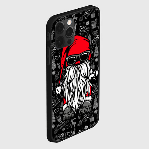 Чехол iPhone 12 Pro Max Санта Клаус гном / 3D-Черный – фото 2