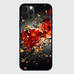 Чехол iPhone 12 Pro Max Желтые и черные осколки после взрыва