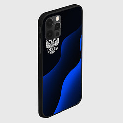 Чехол для iPhone 12 Pro Max Герб РФ - глубокий синий, цвет: 3D-черный — фото 2