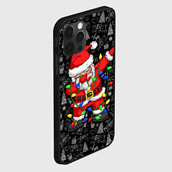 Чехол для iPhone 12 Pro Max Санта Клаус с гирляндой, цвет: 3D-черный — фото 2