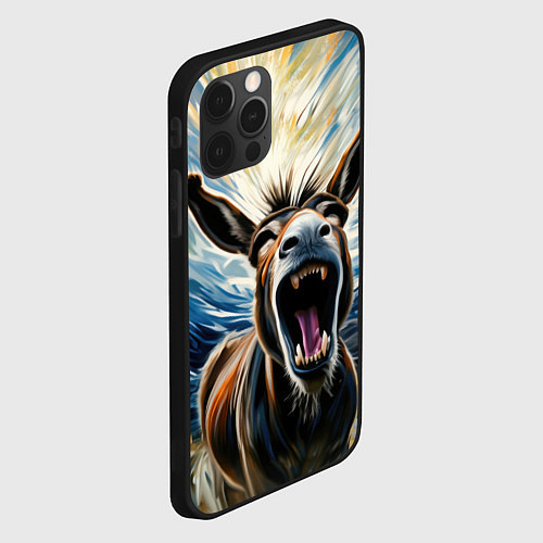 Чехол iPhone 12 Pro Max Крик осла / 3D-Черный – фото 2