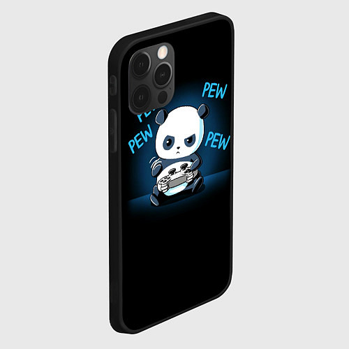 Чехол iPhone 12 Pro Max Panda gamer / 3D-Черный – фото 2