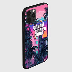 Чехол для iPhone 12 Pro Max GTA 6 Vice logo, цвет: 3D-черный — фото 2