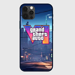 Чехол для iPhone 12 Pro Max GTA 6 ночной город, цвет: 3D-черный