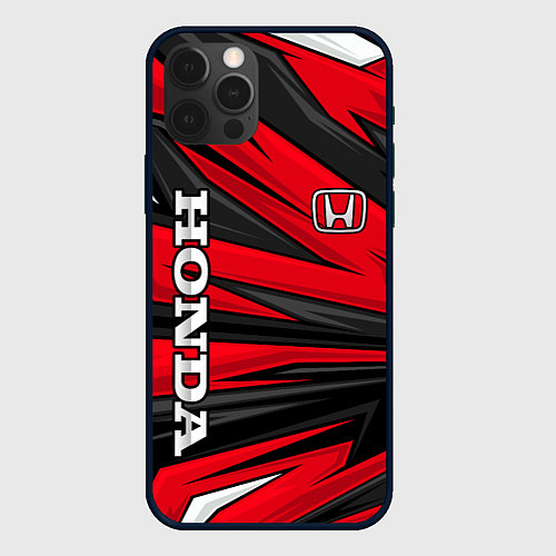 Чехол iPhone 12 Pro Max Red sport - honda / 3D-Черный – фото 1