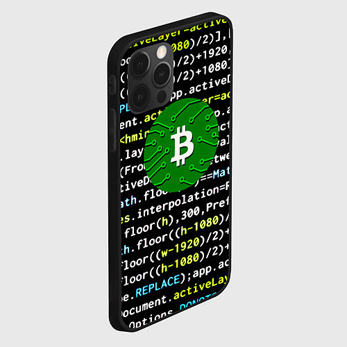 Чехол iPhone 12 Pro Max Bitcoin сатоши / 3D-Черный – фото 2