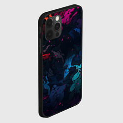 Чехол для iPhone 12 Pro Max Темная цветная абстракция пятнами, цвет: 3D-черный — фото 2