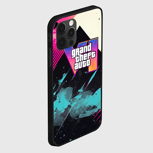 Чехол iPhone 12 Pro Max GTA 6 logo retro / 3D-Черный – фото 2