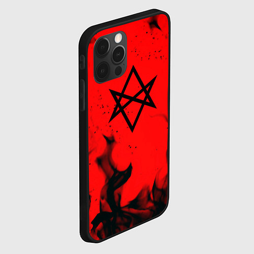 Чехол iPhone 12 Pro Max Imagine dragons bend fire smock / 3D-Черный – фото 2