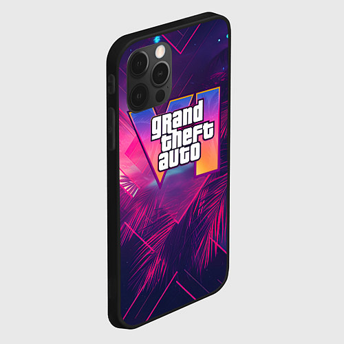 Чехол iPhone 12 Pro Max GTA 6 summer logo / 3D-Черный – фото 2