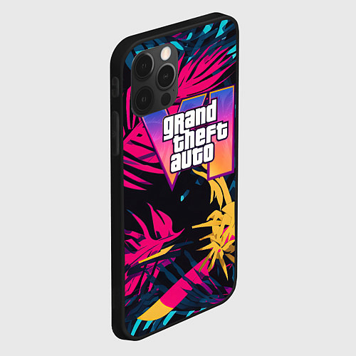 Чехол iPhone 12 Pro Max GTA 6 logo abstract / 3D-Черный – фото 2