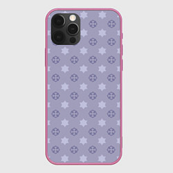 Чехол для iPhone 12 Pro Max Минималистичный фиолетовый орнамент, цвет: 3D-малиновый
