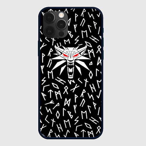 Чехол iPhone 12 Pro Max The Witcher символы / 3D-Черный – фото 1