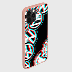 Чехол для iPhone 12 Pro Max Volkswagen glitch pattern, цвет: 3D-светло-розовый — фото 2