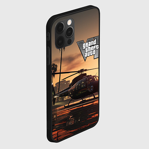 Чехол iPhone 12 Pro Max GTA 6 вертолет / 3D-Черный – фото 2