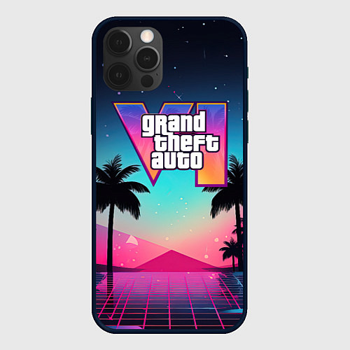 Чехол iPhone 12 Pro Max GTA 6 summer abstract / 3D-Черный – фото 1