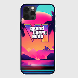 Чехол для iPhone 12 Pro Max GTA 6 закат солнца, цвет: 3D-черный