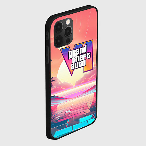 Чехол iPhone 12 Pro Max GTA 6 retro abstract / 3D-Черный – фото 2