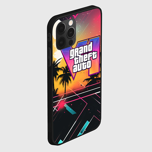 Чехол iPhone 12 Pro Max GTA 6 night logo / 3D-Черный – фото 2