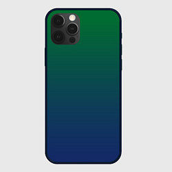 Чехол для iPhone 12 Pro Max Темно-зеленый и синий градиент, цвет: 3D-черный