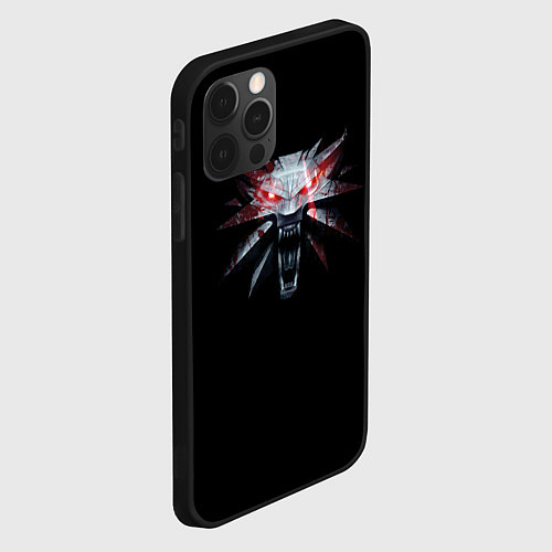 Чехол iPhone 12 Pro Max The Witcher logo game / 3D-Черный – фото 2