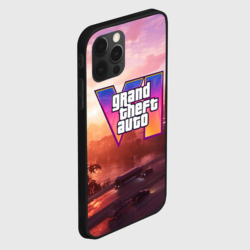 Чехол iPhone 12 Pro Max GTA 6 Vice / 3D-Черный – фото 2