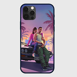 Чехол для iPhone 12 Pro Max GTA 6 Люсия и Джейсен, цвет: 3D-черный