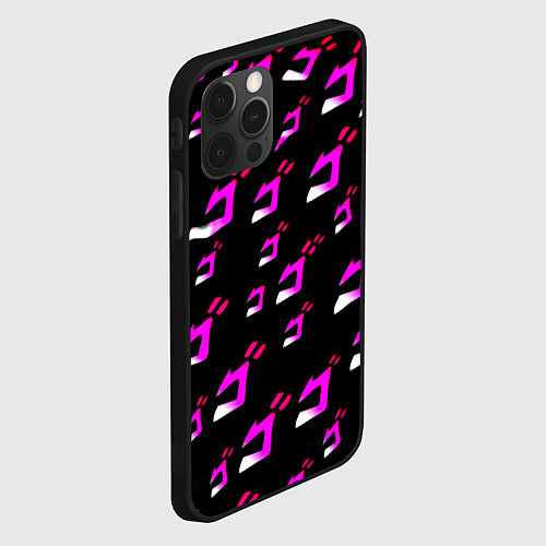 Чехол iPhone 12 Pro Max JoJos Bizarre neon pattern logo / 3D-Черный – фото 2