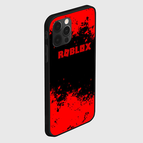 Чехол iPhone 12 Pro Max Роблокс краски красные / 3D-Черный – фото 2