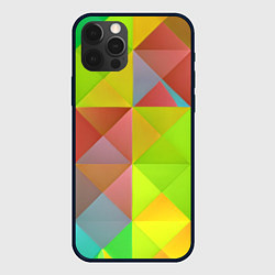 Чехол для iPhone 12 Pro Max Разноцветные фигуры, цвет: 3D-черный