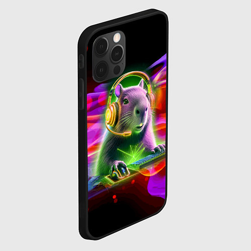 Чехол iPhone 12 Pro Max Capybara is an avid gamer / 3D-Черный – фото 2