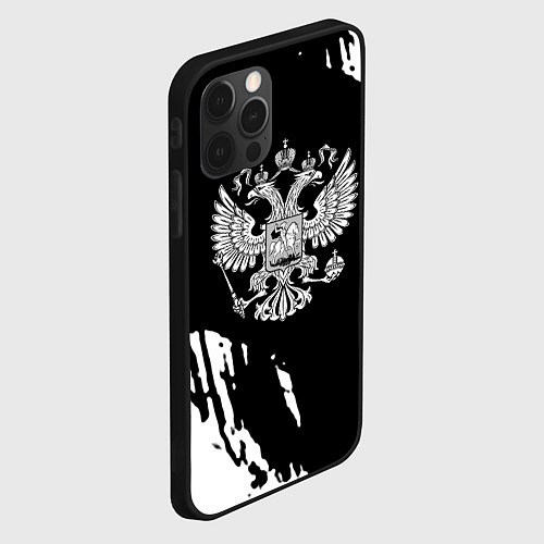 Чехол iPhone 12 Pro Max Герб великой страны Россия краски / 3D-Черный – фото 2