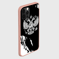 Чехол для iPhone 12 Pro Max Герб великой страны Россия краски, цвет: 3D-светло-розовый — фото 2