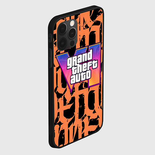 Чехол iPhone 12 Pro Max GTA 6 граффити / 3D-Черный – фото 2